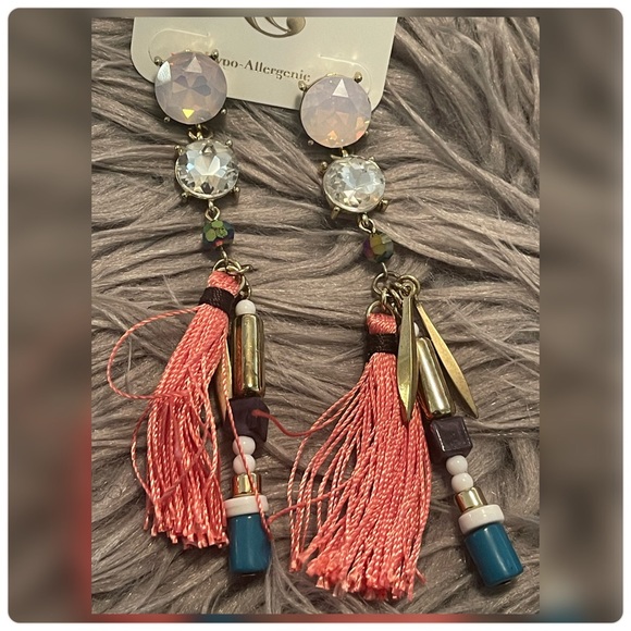 Charming Charlie Long Tassel Earrings - Picture 3 of 3